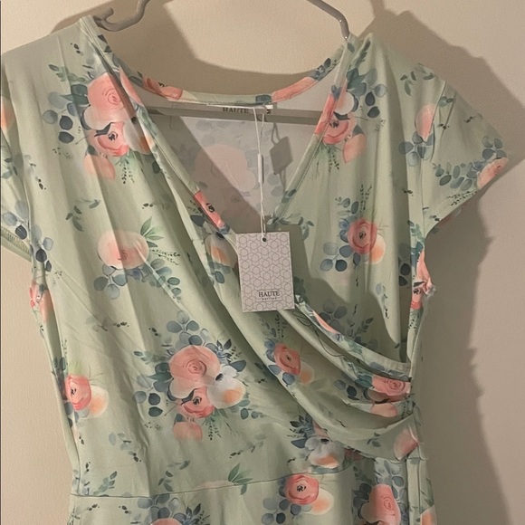 Chic Mint Floral Midi Dress - Picture 4 of 8